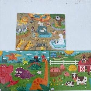 Chuckle & Roar’s Animal Colorful Zoo Animal Puzzles Set of 3
